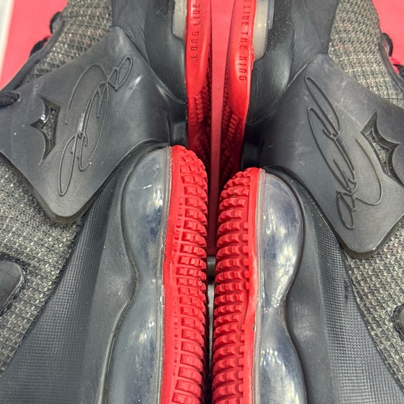 (N1) Nike Lebron 19 XIX Bred GS Boys 3.5Y Black/Red Basketball Shoes DDO418-011 - Picture 11 of 15